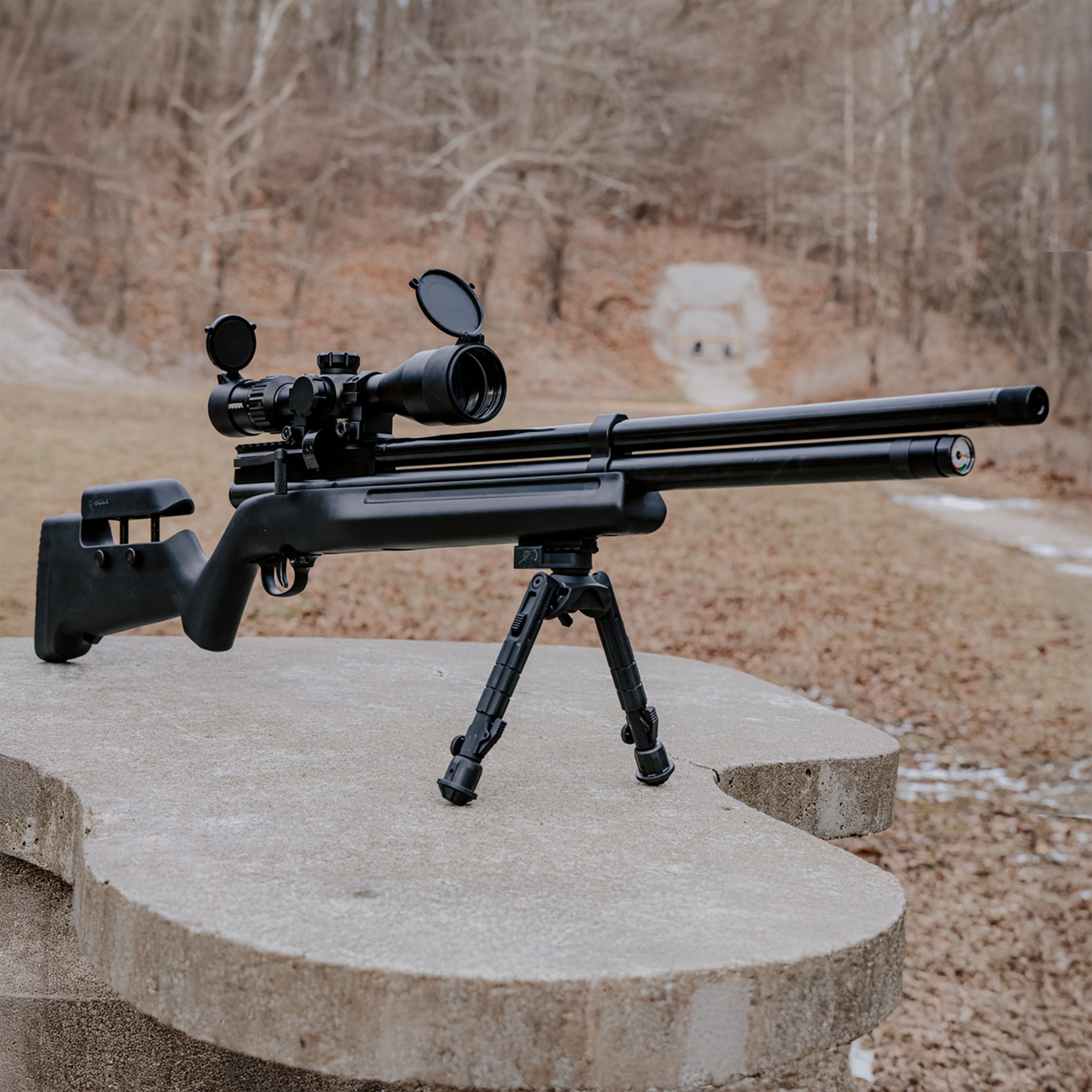 Barra Airguns 1100z .22 Precharged Pneumatic Pellet Air Rifle, Black