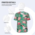 thumbnail image 3 of Goofa Tropical Flamingo Pattern Mens Golf Shirt Baseball T-shirt Moisture Wicking Dry Fit Performance Sport Short Sleeve Striped Golf Polo Shirts-3X-Large, 3 of 7