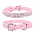 thumbnail image 1 of Collar para mascotas con brillantes diamantes de imitación, collar plano de malla con diamantes, cadena de PU para perros, suministros para mascotas con forma de baya, 1 of 6