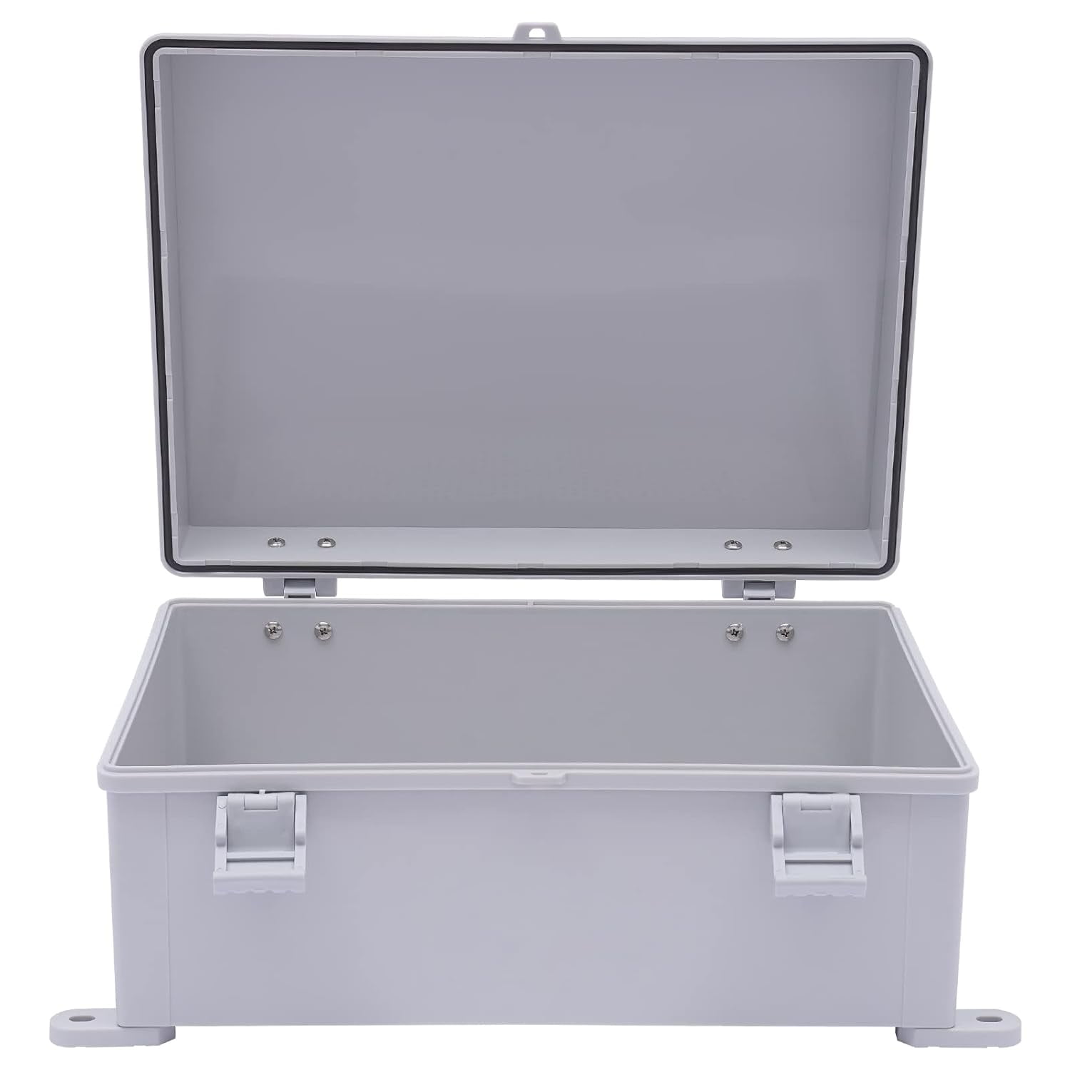 Junction Box,Outside Hinged Clear Cover Stainless Steel Latch IP67 Waterproof ABS Project Box,Electrical Box Enclosure(13.8x9.8x5.9 Clear)