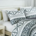 thumbnail image 3 of Chezmoi Collection Zella 3-Piece Southwestern Geometric Motif Comforter Set, Multicolor Gray White Light Brown Printed Washed Microfiber Bedding, Full, 3 of 9