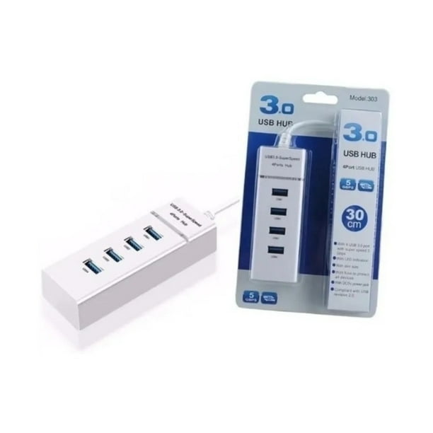Hub Concentrador Ladrón USB 3.0 De 10 Puertos Con Adaptador De