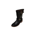 thumbnail image 2 of QTBIUQ Bottes d'Hiver Rétro pour Femmes avec Boucle de Ceinture, Talon Bas, Manchette Chaude, Paire de Bottes pour Hommes, Bottes pour Femmes, Bottes de Chevalier, 2 of 3