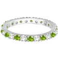 thumbnail image 2 of Diamond and Peridot Eternity Ring Stackable Band 14K White Gold (0.64ct), 2 of 3