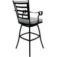 thumbnail image 3 of Outdoor/Indoor Swivel Bar Stool 30" Seat - Jordan - Cream Fabric - Black, 3 of 6