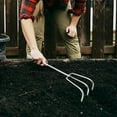 thumbnail image 5 of Stainless Steel Garden Rake, 8-tooth Heavy Duty Rake with Carbon Steel Head & Ergonomic Handle, Non-slip Grip for Effortless Leaf Cleanup and Soil Leveling, Ideal for Yard Maintenance and, 5 of 9