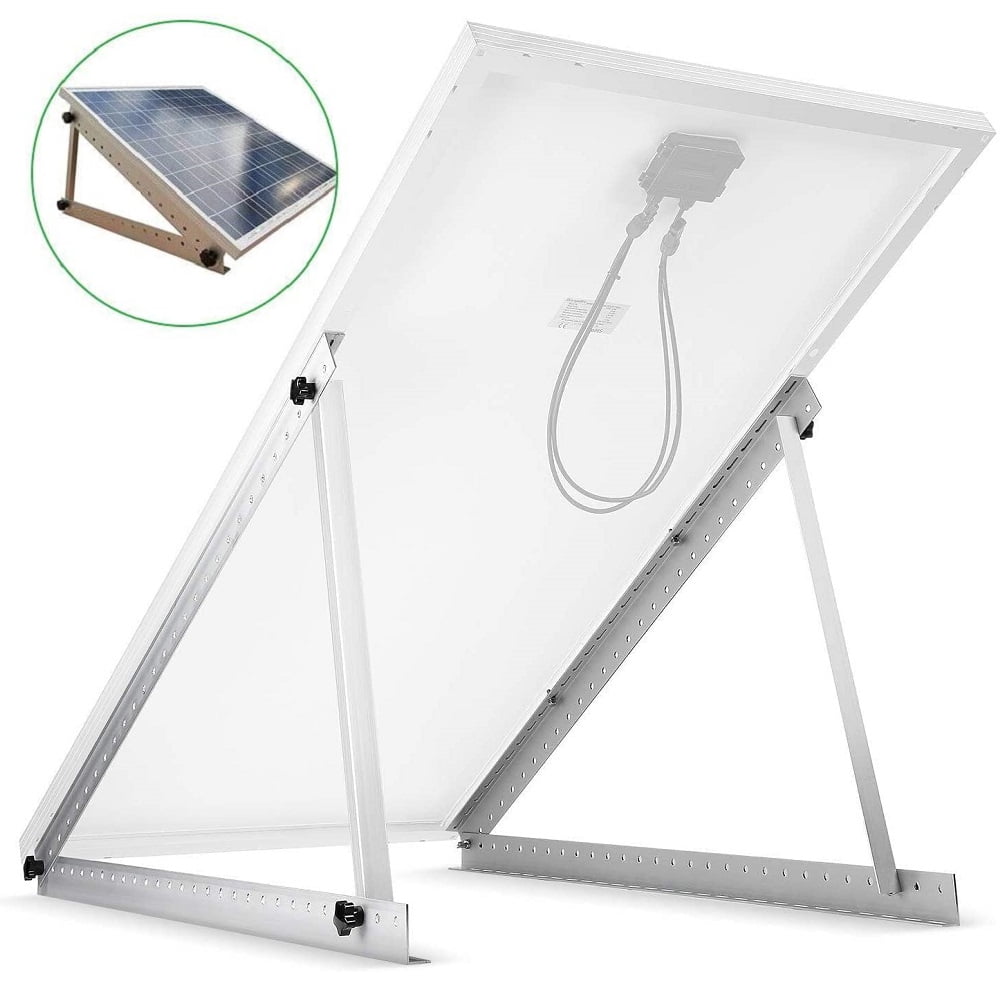 22in Solar Panel Mount Brackets with Foldable Tilt Legs, Adjustable Mounting Brackets Kits for RV, Roof, Boat, and Off-Grid