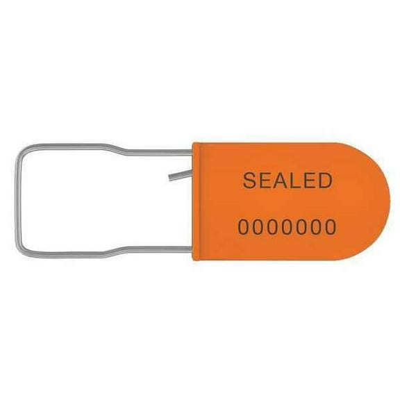 Universeal Padlock Seals,Orange,Plastic,PK50 UPAD-S ORANGE50