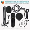 thumbnail image 2 of BM800 Condenser Studio Microphone Kits  7 Pcs/Set  20 to 20 000 Hz Mic  with Adjustable Mic Stand  USB Sound Adapter  Nylon Filter  Metal Shock Mount  Windscreen 3.5mm to XLR Cable, 2 of 9
