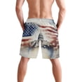 thumbnail image 3 of Dailycode Men's Quick Dry Swim Trunks Beach Shorts Casual Summer Board Shorts with Pockets, White House and American Flag, 3 of 8