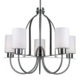 thumbnail image 2 of Tama 5-Light Brushed Nickel Chandelier with Satin White Glass Shade - Brushed Nickel, 2 of 4