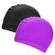 thumbnail image 1 of Uxcell Gorro de Natación de Silicona en Forma de Lágrima de 2 Piezas para Mujeres y Hombres, Gorro de Natación Impermeable No Deslizante Duradero [Negro y Púrpura], 1 of 6