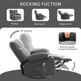 thumbnail image 6 of JONPONY Recliner Chair, Swivel Rocker Recliner Chair for Adults, Upholstered Manual Recliner with Side Pockets,Elderly Single Rocker Sofa with Cup Holders for Bedroom Home Theater,Grey, 6 of 16