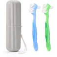 thumbnail image 1 of 2 Pack Denture Clean Toothbrush for Denture Care Tool w/Multi Layered Ordinary or Hard Bristles Dual Ordinary or Hard Bristle for False Teeth Superb Total Cleaning (2 Hard Brush b2), 1 of 6