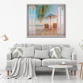 thumbnail image 3 of HFDF Beach Bathroom Wall Art Beach Coastal Pictures Wall Decor Sunset Blue Sea Canvas Patg Prt Palm Tree Tropical Ocean Nautical 3D Wdow View Decor Artworks for Livg Room Bedroom 10x8inch Framed, 3 of 6