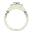 thumbnail image 4 of 1.50 ct tw Solitaire Diamond Round Halo Crisscross Shank Engagement Ring 14K White Gold, 4 of 6