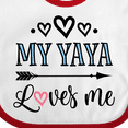 thumbnail image 4 of Inktastic My Yaya Loves Me Grandchild Girls Baby Bib, 4 of 4