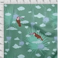 thumbnail image 4 of oneOone Rayon Dusty Teal Green Fabric Tropical Toucan Bird With Clouds Craft Projects Decor Fabric Printed By The Yard 56 Inch Wide, 4 of 4