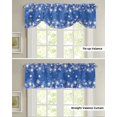 thumbnail image 2 of Christmas Snowflake Blue Window Curtain Living Room Kitchen Cabinet Tie-up Valance Curtain Rod Pocket Valance, 2 of 6