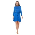 thumbnail image 2 of Women's Long Sleeve Midi Cocktail Dress, Round Neck, Sexy, for Formal, Wedding Guest, Party(Royal Blue X-Large Size), 2 of 6