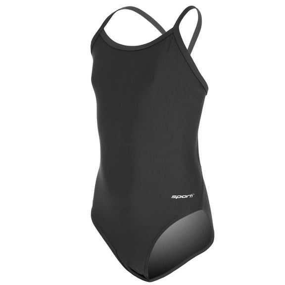 Sporti Solid Thin Strap One Piece Swimsuit, High Cut, Unpadded, Athletic (Women’s)