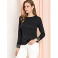 thumbnail image 4 of INSPIRE CHIC Blusa Cuello Redondo Manga Larga Estampado Animal Pu?o De Botón Para Mujer Negro S, 4 of 6