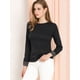 thumbnail image 4 of INSPIRE CHIC Blusa Cuello Redondo Manga Larga Estampado Animal Pu?o De Botón Para Mujer Negro S, 4 of 6