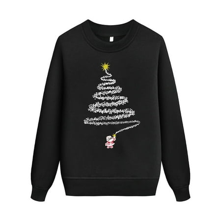 

Family Picture Outfits Parent Child Christmas T Shirts Thick Crewneck Ultra Soft Deer Head Bow Print Long Sleeve Tops Blouse For Kids Sweater Holiday Casual Pajamas Set Black M