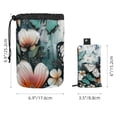 thumbnail image 5 of PhooArto Large Barrel Drawstring Makeup Bag, White Butterfly Flowers Travel Cosmetic Bag Portable Make Up Organizer Bag, 5 of 6