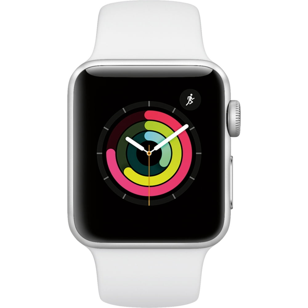 apple watch 42mm silver aluminum case with white sport band
