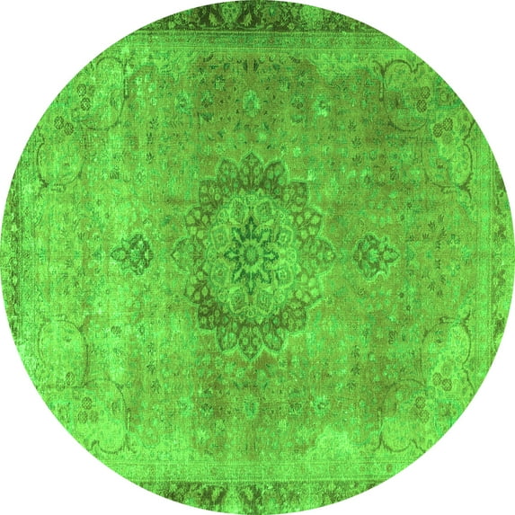 Ahgly Company Indoor Round Persian Green Traditional Area Rugs, 7' Round