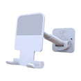 thumbnail image 1 of Phone Holder Wall Handsfree Cellphone Stand Organizer 90 Cellphone Storage Degree Rotation Removable Smartphone Rack for Bathroom Bedroom White, 1 of 9