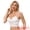 White, variant on Women's Lace Plunge Sheer Sleeveless Tank with Mesh Back L Black