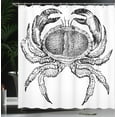 thumbnail image 4 of Ambesonne Vintage Shower Curtain, Seafood Theme Design, 69"Wx75"L, Black and White, 4 of 5