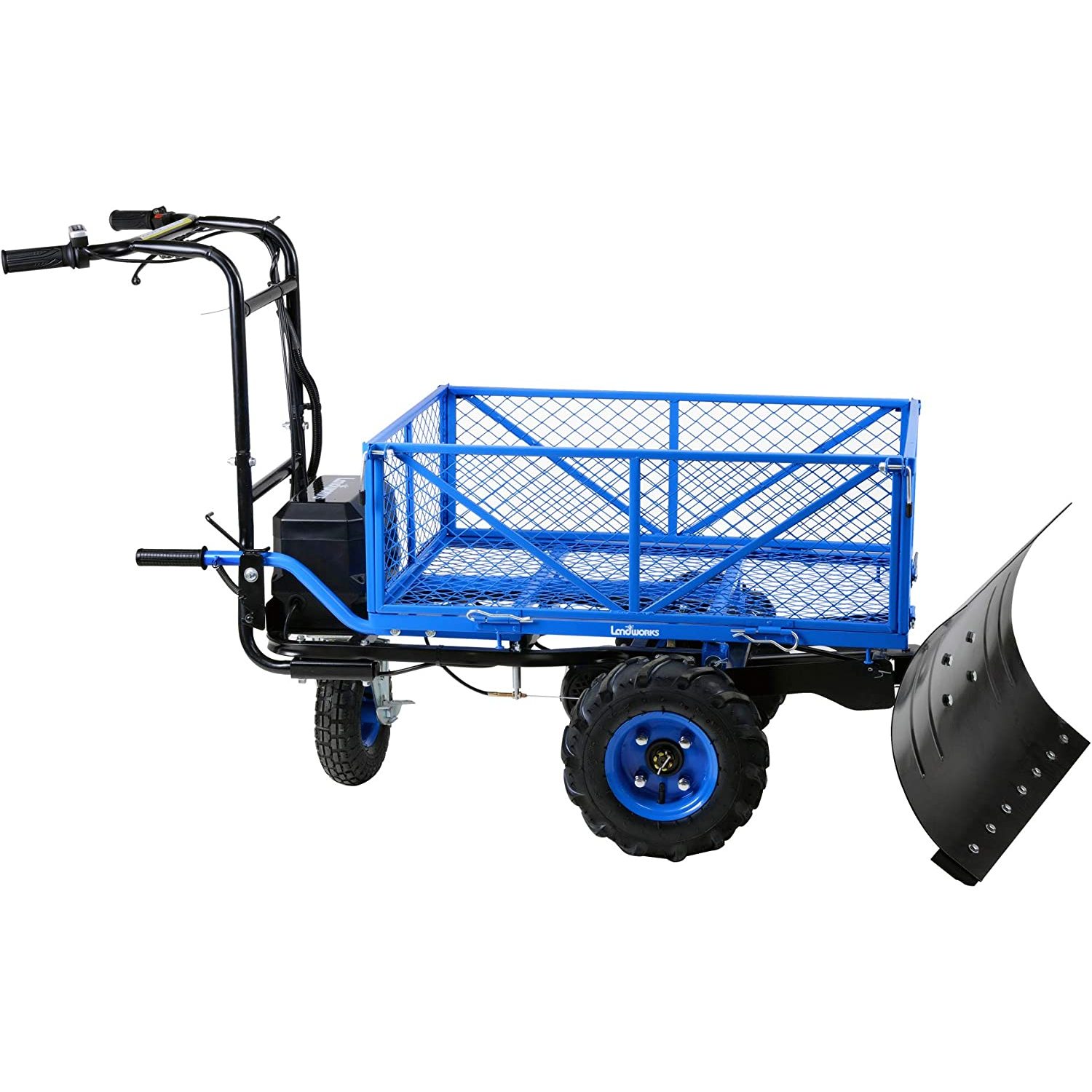JIARUI Snow Plow Wagon Utility Electric Wheelbarrow Barrel Dump Power Wagon Mountable Steel