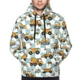 thumbnail image 4 of KLL Excavator Print Mens Hoodie Long Sleeve Casual Pullover Hooded Sweatshirt Fashion Drawstring Hoodies with Pocket-Medium, 4 of 6
