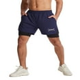 thumbnail image 2 of Men‘s 2 in 1 Workout Running Shorts Quick Dry Lightweight Gym Training Sport Short with Phone Pockets, 2 of 8