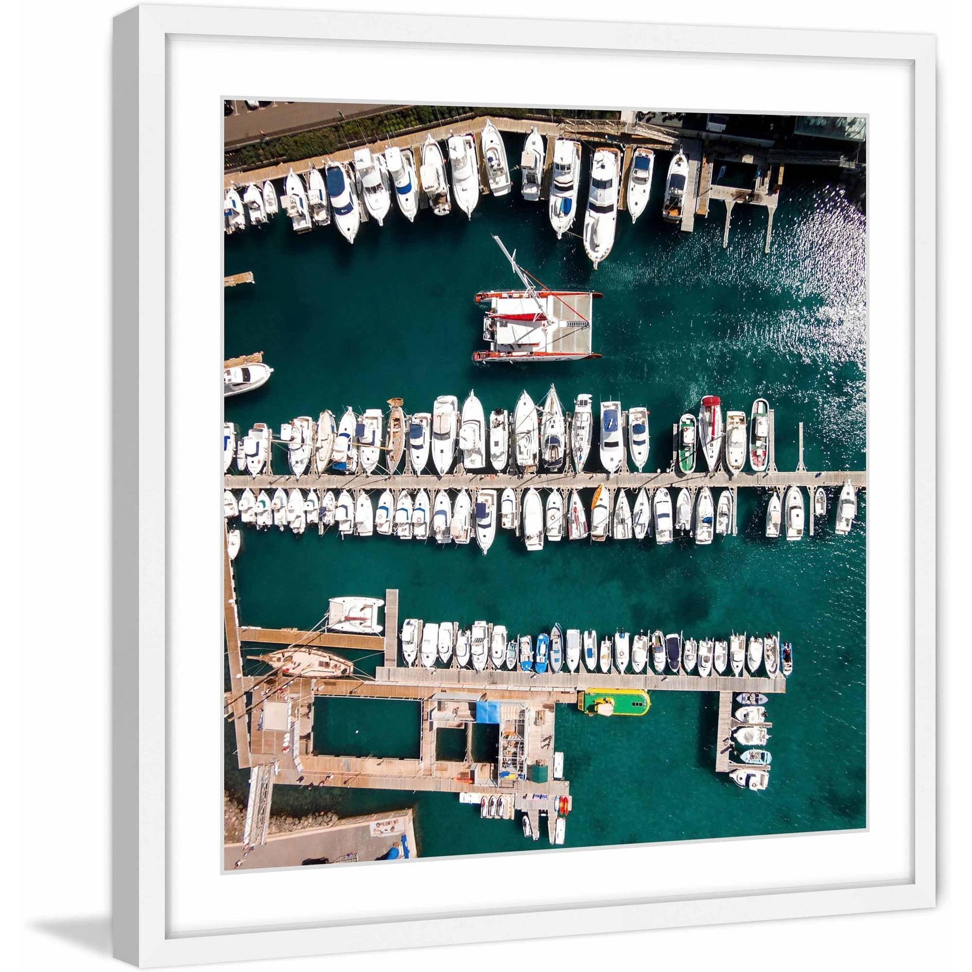 "All Boats Docked" Framed Painting Print