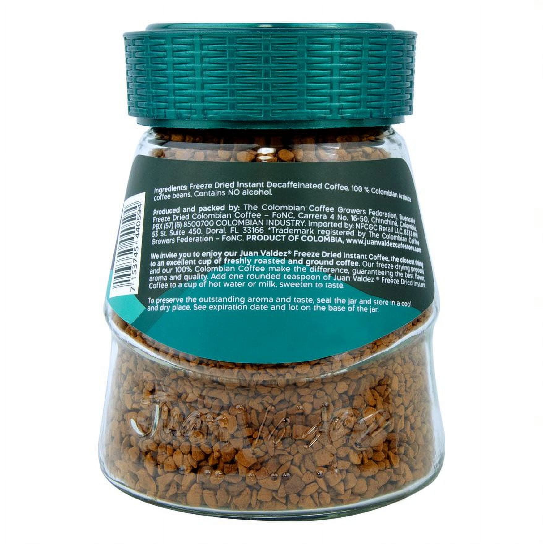 Juan Valdez Decaf Instant Coffee 3.5 oz Jar No Artificial Flavors