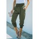 thumbnail image 4 of Pantalones con puños cónicos para mujer, cintura alta elástica, longitud hasta el tobillo, Color puro, holgados, con puños en pista, pantalones de chándal OD verde XXL, 4 of 7