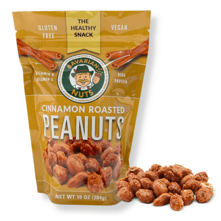 Magic Bavarian Nuts - Cinnamon Roasted PEANUTS, 10oz., Vegan, Gluten-Free