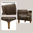 thumbnail image 5 of Silla de acento moderno con 2 "Wide Wale Corduroy, 9" patas de madera maciza, cómodo sillón tapizado en café oscuro para la sala de estar, 5 of 5