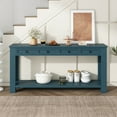 thumbnail image 3 of Harper & Bright Designs Console Table for Entryway Hallway Sofa Table with Storage Drawers and Bottom Shelf, Dark Blue, 3 of 15