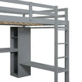 thumbnail image 3 of Full Size Loft Bed with L-shaped Desk, Wardrobe and Storage Shelves(Grey), 3 of 12