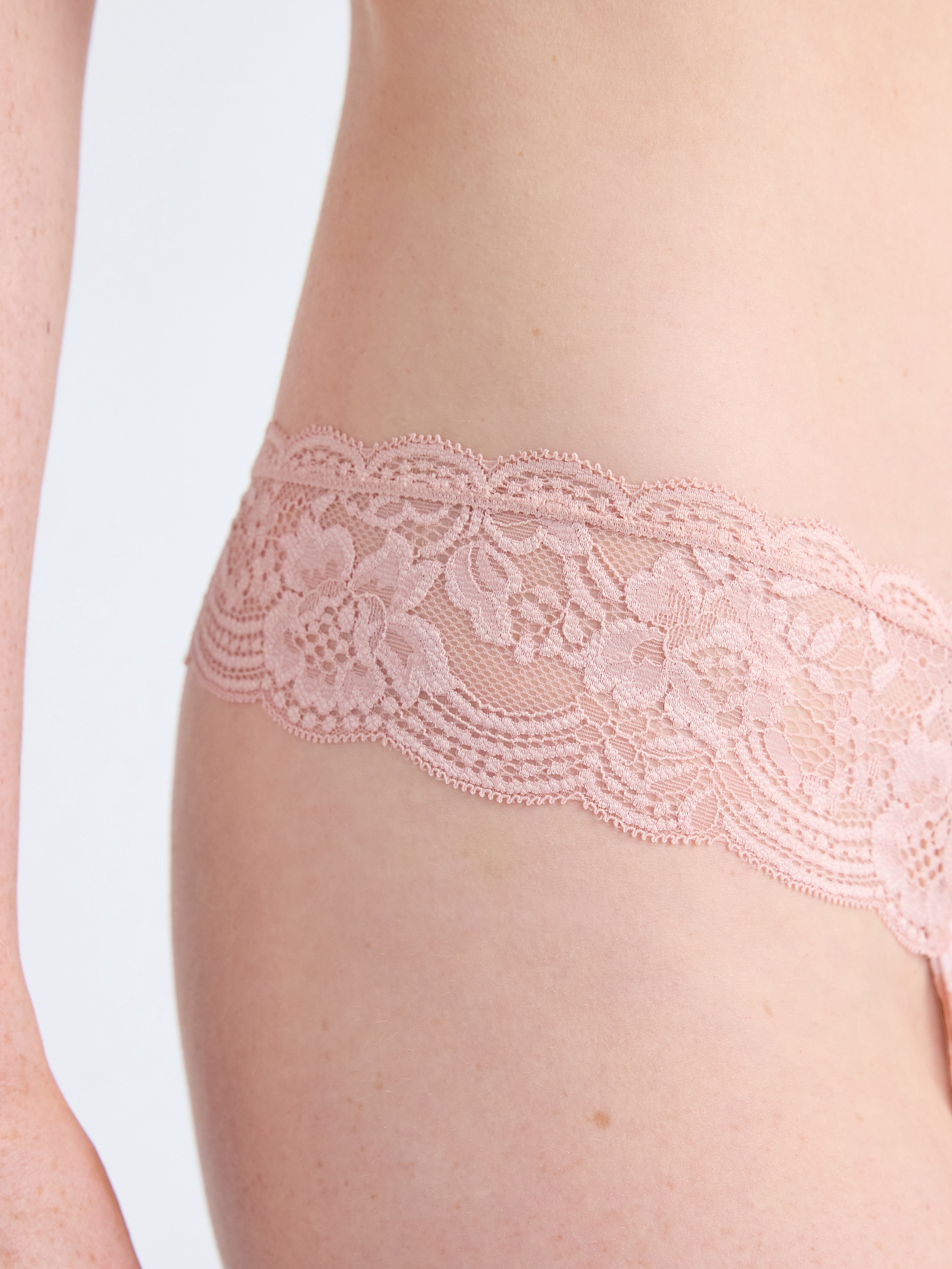 Joyspun Women's Microfiber and Lace Thong Panties, 3-Pack, Sizes XS-3XL