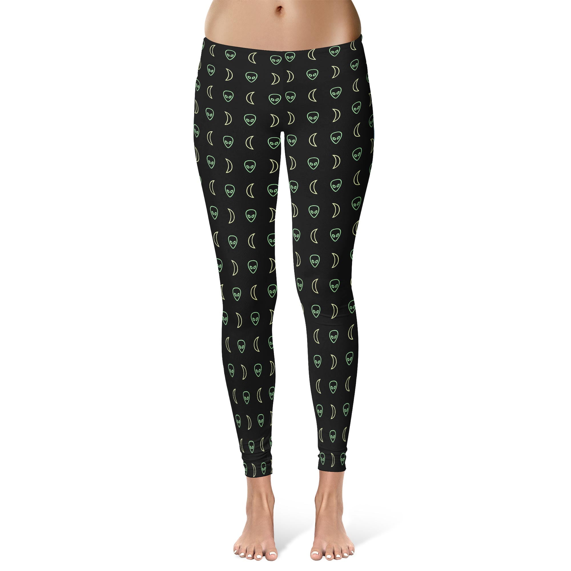 Womens Space Alien Leggings Cute Funny 