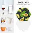 thumbnail image 6 of Honeii Fresh Avocado print Leather Coaster Set of 4, ideal for safeguarding your furniture from drinks spills and effortless cleanup-Hexagon, 6 of 6