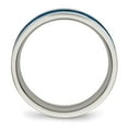 thumbnail image 2 of Auriga Stainless Steel Polished Blue IP-plated Checkered Design 7 mm Band for Women Size 11, 2 of 6