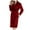 Wine, variant on NAFUU Women's Robe Plush Soft Long Bathrobe Warm Shaggy Bathrobe Knee Length Shawl Collar Spa Robe