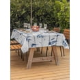 thumbnail image 3 of Outdoor Tablecloth with Umbrella Hole for Patio/Picnic/Party/Camping, Blue Coastal Nautical Waterproof Table Cloth Rectangle Table Cover Washable, Summer Ocean Sea Vintage Wooden Grain (60"x 84"), 3 of 8